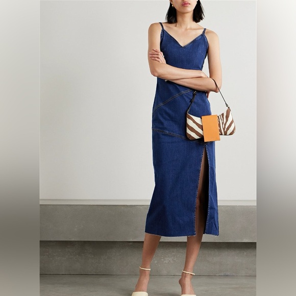 NWT - REFORMATION Novelle Denim Midi Dress - Blue - Picture 4 of 8